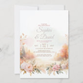 Pastellfarben Herbsthochzeit Einladung (Vorderseite)