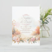 Pastellfarben Herbsthochzeit Einladung (Stehend Vorderseite)