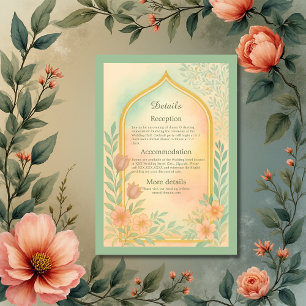 Pastellfarben-Hochzeit in Gold Begleitkarte