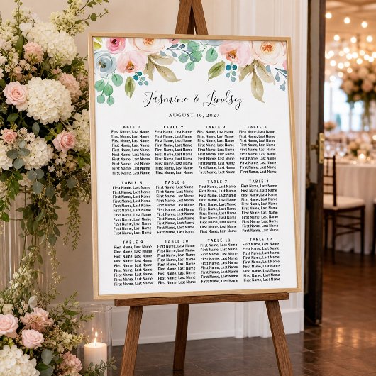 Pastellfarben-Hochzeitstabelle Poster