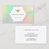 Pastellfarben Honigwabenhexagons Logo Visitenkarte (Vorne/Hinten)