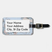 Pastellfarben im asiatischen Stil, rosa Lilien und Gepäckanhänger (Vorderseite horizontal)