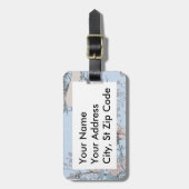 Pastellfarben im asiatischen Stil, rosa Lilien und Gepäckanhänger (Vorderseite vertikal)