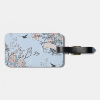 Pastellfarben im asiatischen Stil, rosa Lilien und Gepäckanhänger