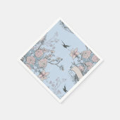 Pastellfarben im asiatischen Stil, rosa Lilien und Serviette (Ecke)