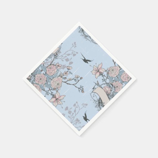 Pastellfarben im asiatischen Stil, rosa Lilien und Serviette (Ecke)