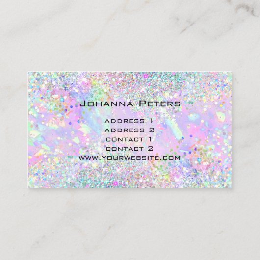 Pastellfarben Imitate Glitzer abstraktes Design Visitenkarte (Rückseite)