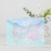 Pastellfarben Imitate Glitzer Danke Karte (Stehend Vorderseite)