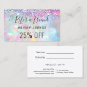 Pastellfarben Imitate Glitzer Opal-Referenzkarte Visitenkarte (Vorne/Hinten)