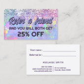 Pastellfarben Imitate Glitzer Opal-Referenzkarte Visitenkarte (Vorne/Hinten)