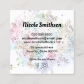 Pastellfarben Imitate Glitzer Quadratische Visitenkarte (Rückseite)