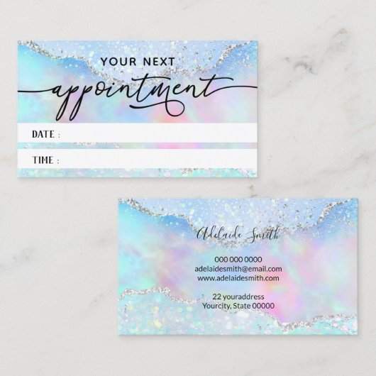 Pastellfarben-Imitate Glitzer-Terminkarte Visitenkarte (Vorne/Hinten)