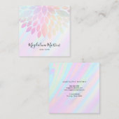 Pastellfarben IMITATE holografischer Effekt Dahlia Quadratische Visitenkarte (Vorne/Hinten)