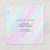 Pastellfarben IMITATE holografischer Effekt Dahlia Quadratische Visitenkarte (Rückseite)