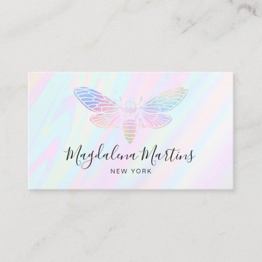 Pastellfarben IMITATE Holografisches Effekt-Logo Visitenkarte (Vorderseite)