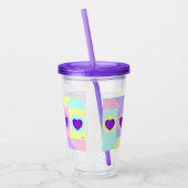 Pastellfarben & lila Herzen schlagen Acryltrinkbecher (Links)