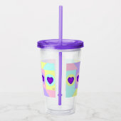 Pastellfarben & lila Herzen schlagen Acryltrinkbecher (Rechts)