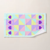 Pastellfarben & lila Herzen schlagen Badhandtuch Set (Handtuch)