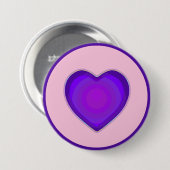 Pastellfarben & lila Herzen schlagen Button (Vorne & Hinten)
