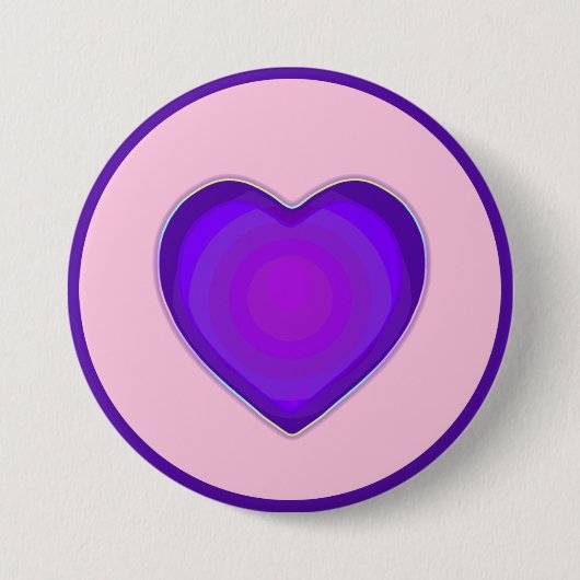 Pastellfarben & lila Herzen schlagen Button (Vorderseite)