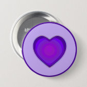 Pastellfarben & lila Herzen schlagen Button (Vorne & Hinten)