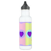 Pastellfarben & lila Herzen schlagen Edelstahlflasche (Rechts)