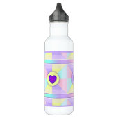 Pastellfarben & lila Herzen schlagen Edelstahlflasche (Links)