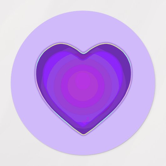 Pastellfarben & lila Herzen schlagen Etiketten (Design 1)