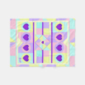 Pastellfarben & lila Herzen schlagen Fleecedecke (Vorderseite (Horizontal))