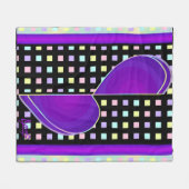Pastellfarben & lila Herzen schlagen Fleecedecke (Vorderseite (Horizontal))