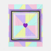 Pastellfarben & lila Herzen schlagen Fleecedecke (Vorderseite)