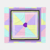 Pastellfarben & lila Herzen schlagen Fleecedecke (Vorderseite (Horizontal))