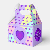 Pastellfarben & lila Herzen schlagen Geschenkschachtel (Vorderseite)