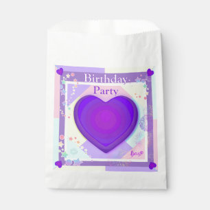 Pastellfarben & lila Herzen schlagen Geschenktütchen