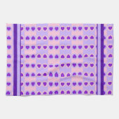 Pastellfarben & lila Herzen schlagen Geschirrtuch (Horizontal)