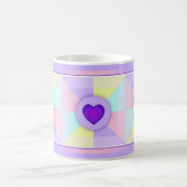 Pastellfarben & lila Herzen schlagen Kaffeetasse (Mittel)