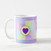 Pastellfarben & lila Herzen schlagen Kaffeetasse (Links)