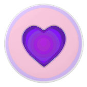 Pastellfarben & lila Herzen schlagen Keramikknauf (Vorderseite)