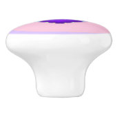 Pastellfarben & lila Herzen schlagen Keramikknauf (Seitenansicht)