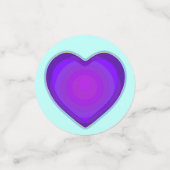 Pastellfarben & lila Herzen schlagen Konfetti (Klein Vorderseite)