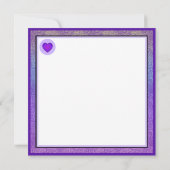 Pastellfarben & lila Herzen schlagen leere Karte (Rückseite)