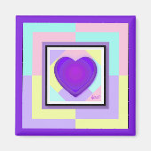 Pastellfarben & lila Herzen schlagen Magnet (Vorne)