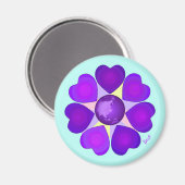 Pastellfarben & lila Herzen schlagen Magnet (Vorderseite/Rückseite)