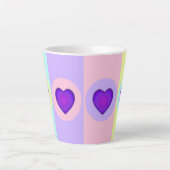 Pastellfarben & lila Herzen schlagen Milchtasse (Vorderseite)