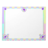 Pastellfarben & lila Herzen schlagen Notizblock (Vorderseite)