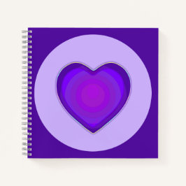 Pastellfarben & lila Herzen schlagen Notizblock