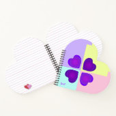 Pastellfarben & lila Herzen schlagen Notizblock (Innenseite)