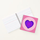 Pastellfarben & lila Herzen schlagen Notizblock (Innenseite)