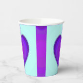 Pastellfarben & lila Herzen schlagen Pappbecher (Links)