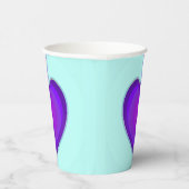 Pastellfarben & lila Herzen schlagen Pappbecher (Rechts)